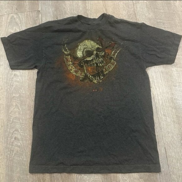 VINTAGE Miami Ink Men Shirt Medium Grudge Skull Graphic Y2K Tee - Picture 1 of 6
